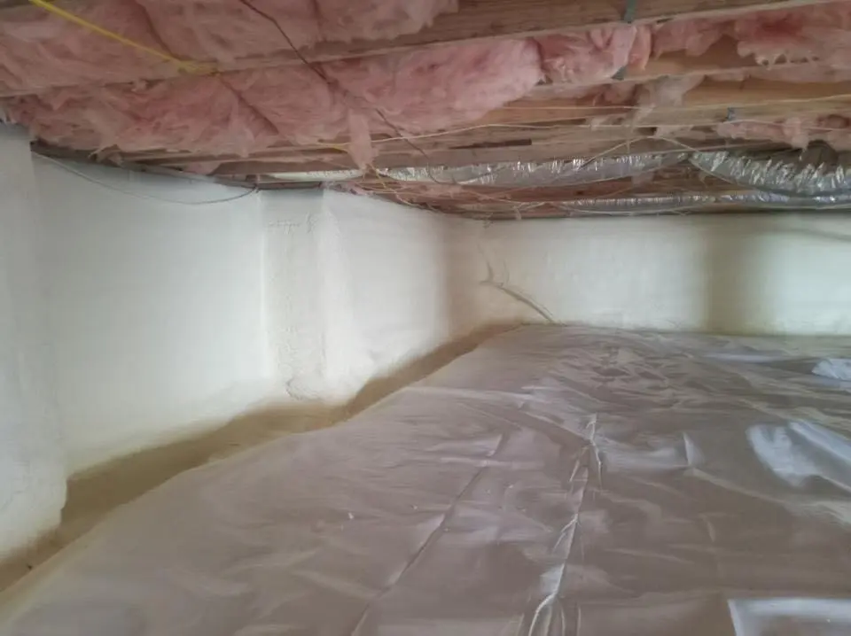 Crawl space encapsulation with closed-cell spray foam for Spray Foam Roofing Repair in Hampton